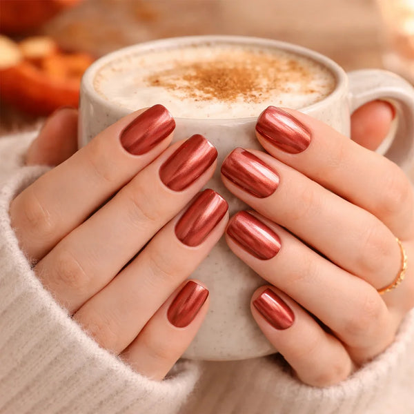 Metallic Nude Roze Gel Nagelstrips Kit