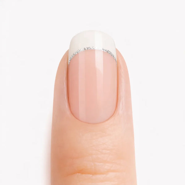 French White & Glitter Gel Nagelstrips Kit