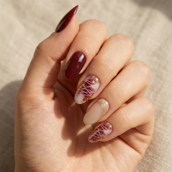 Mocha Marble Gel Nagelstrips Kit